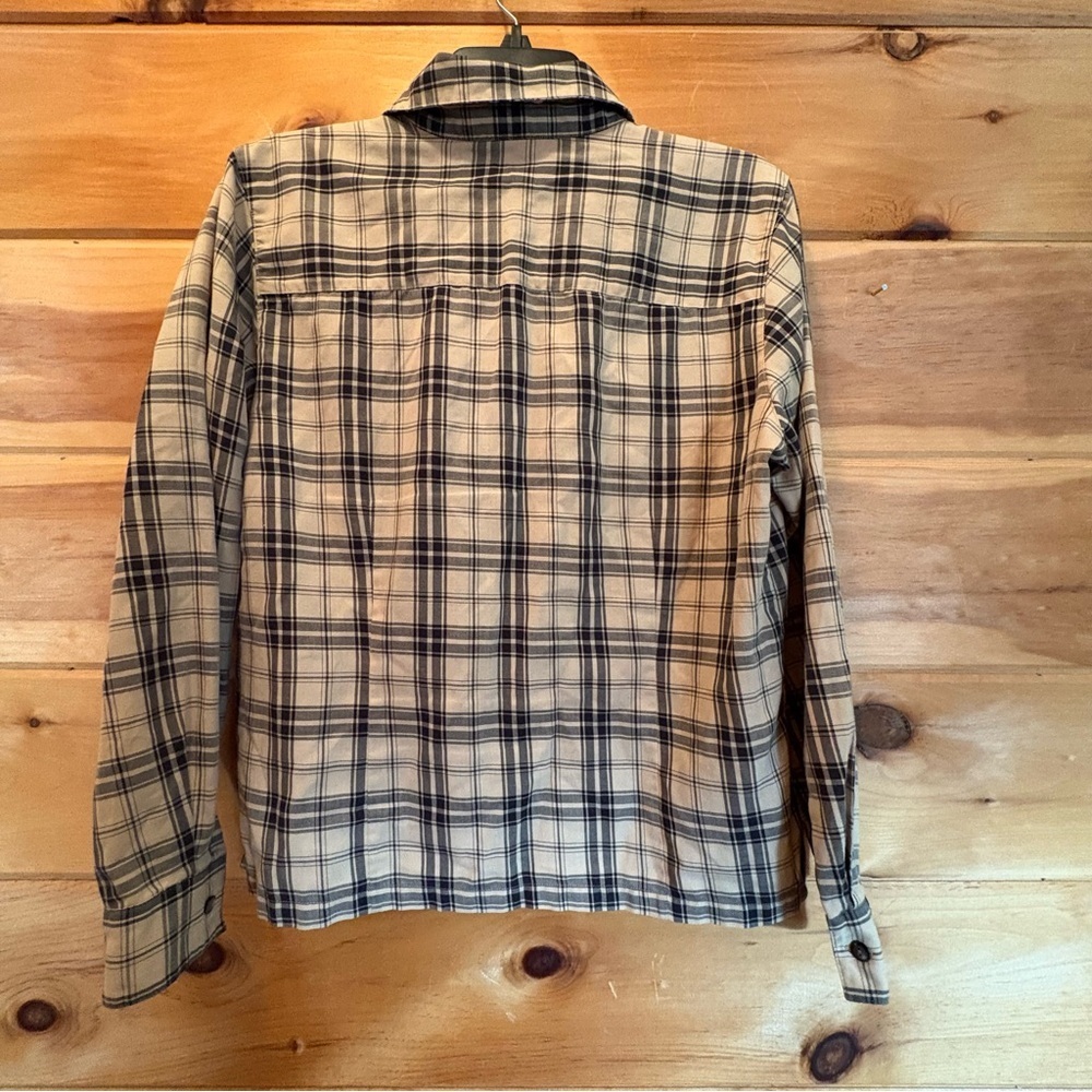 Foxcroft Plaid Zip-Up Shirt - Size 10 cotton blend. - Picture 9 of 10